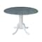 International Concepts Round 42 in Rd Dual Drop Leaf Ped Table, White/Heather Gray, 42 W, 42 L, 29.5 in H, Wood T05-42DP - alternate 1